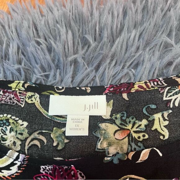 J.Jill Mixed Print Floral Tunic Blouse $89 Size 1X - Picture 3 of 6